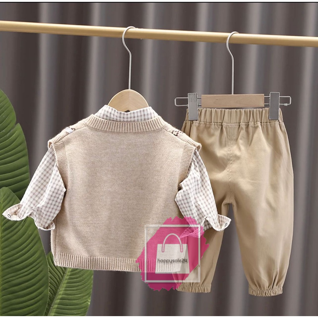 SETELAN BAJU 3 IN 1 ANAK LAKI LAKI DAN ANAK PEREMPUAN TERKEREN DAN KEKINIAN SETELAN KEMEJA ANAK PEREMPUAN DAN ANAK LAKI LAKI TERLUCU DAN TERLARIS PAKAIAN ANAK ANAK TRENDY MASAKINI DAN TERRBARU SETELAN 3 IN 1 ROMPI BUTTON TERBAIIK USIA 1-5TAHUN