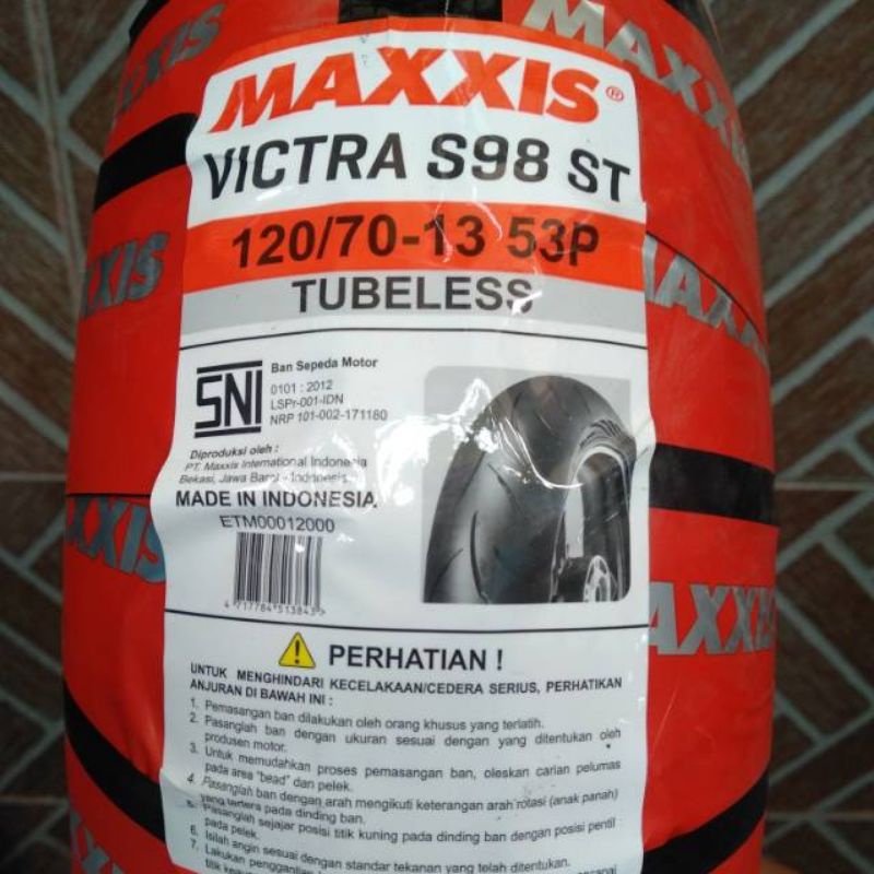 BAN TUBLES DEPAN N-MAX MAXXIS VICTRA S98 ST 120/70-13 BAN DEPAN N-MAX,BAN BARU, FREE PENTIL