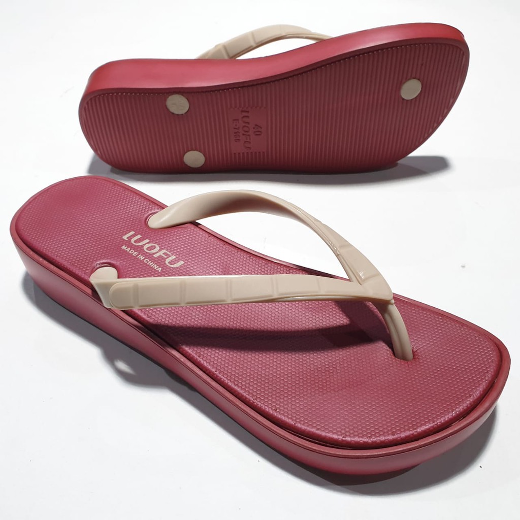 jelly sandal jepit wanita luofu karet import sendal japit cewek E7168B3-A01S