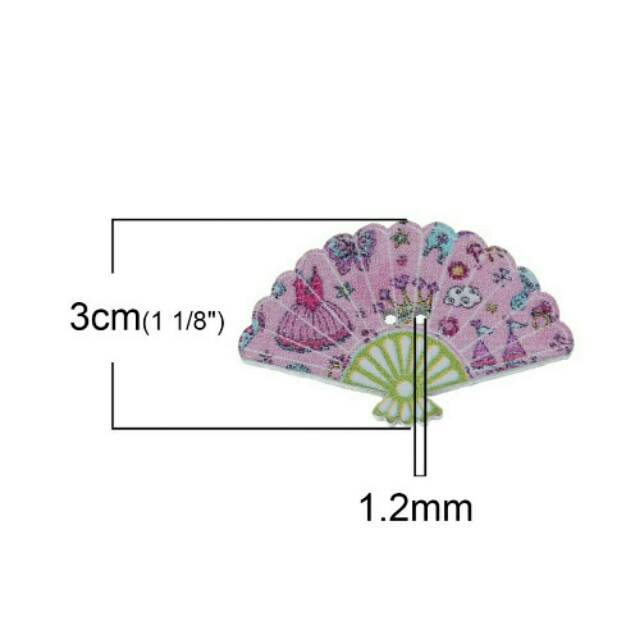 KANCING KAYU MOTIF KIPAS