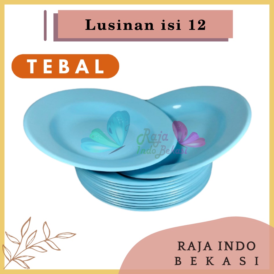 Rajaindobekasi Lusinan Tebal Piring Plastik 8 Inch Warna Putih Pink Biru Pastel - Piring Kecil Besar Set Makan Plastik Acara Pesta Melamin Rotan Murah - Piring Plastik Lusinan Isi 12