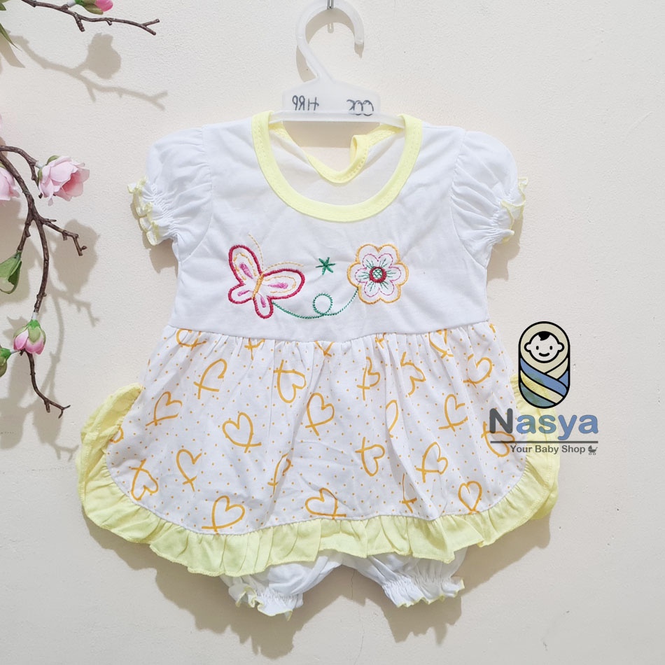 [N-082] Baju bayi Lengan Pendek / setelan baju bayi motif pita MURAH