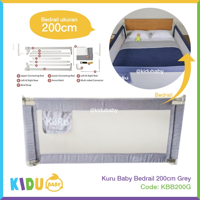 Kuru Baby Bedrail 200cm Pagar Pengaman Kasur Ranjang Kidu Toys