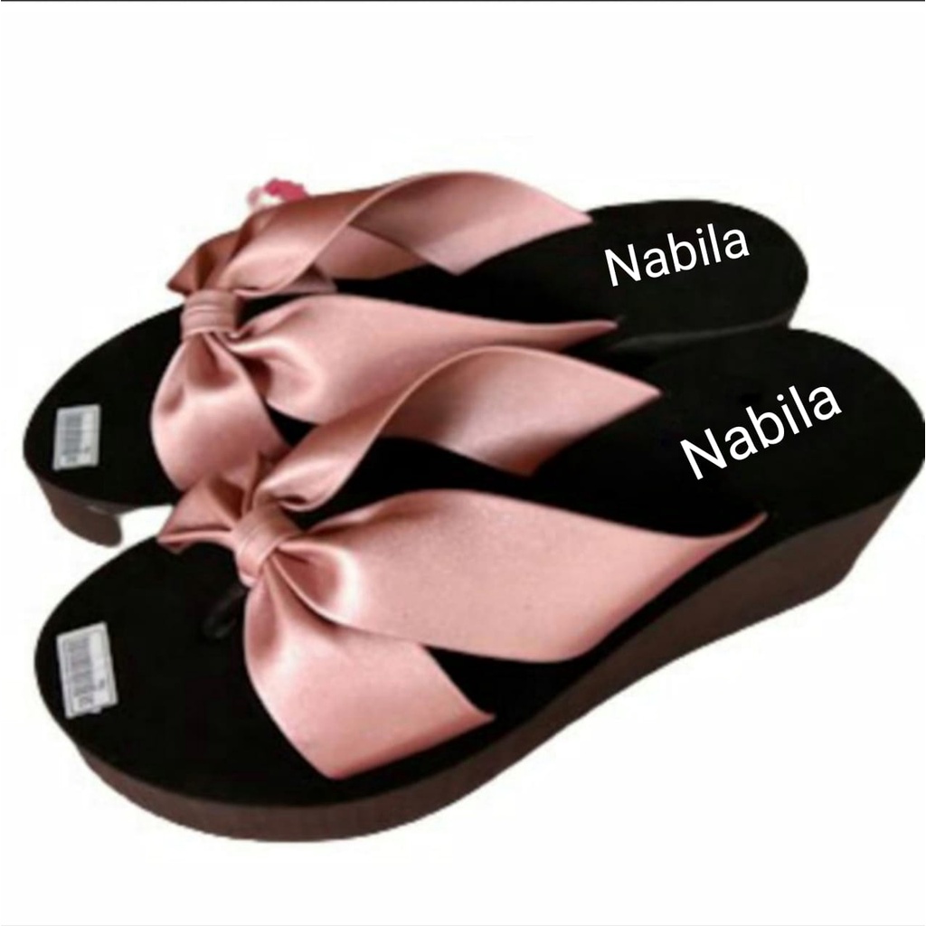 SANDAL WEDGES SILANG JEPIT WANITA