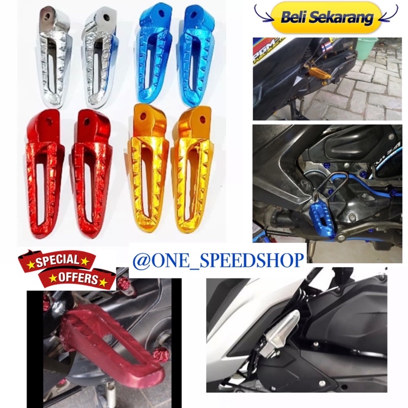 FOOTSTEP SCOOPY UNIVERSAL SEMUA MOTOR HONDA RAINBOW GOLD CHROME BLUE RED BEAT VARIO SCOOPY