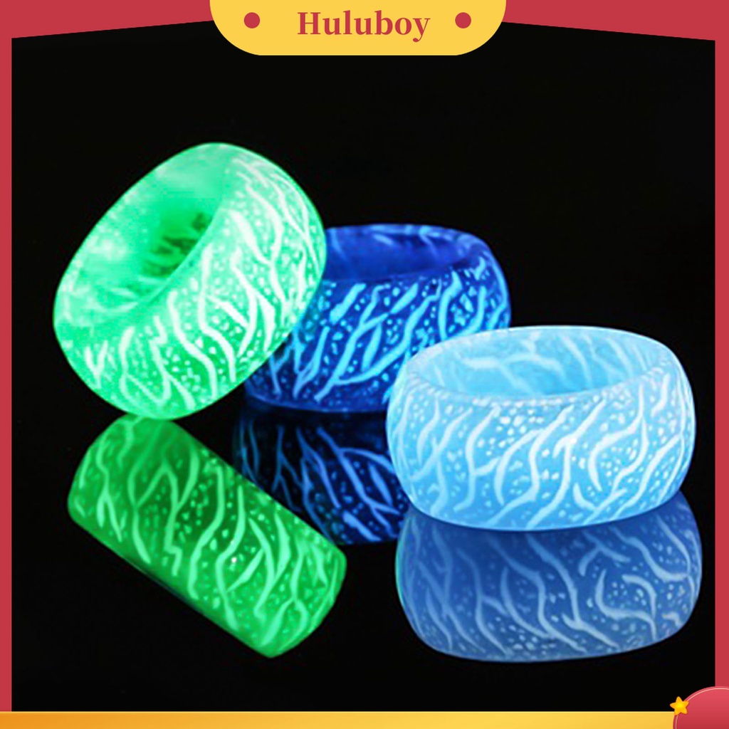 Huluboy Cincin Luminous Glow In The Dark Motif Retak Untuk Unisex