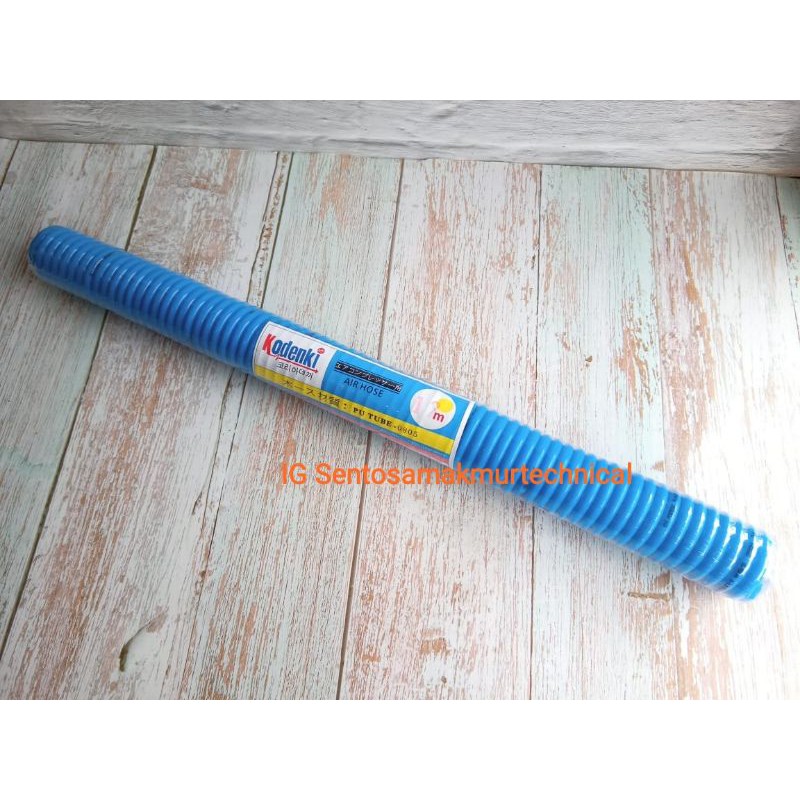 KODENKI 12 M Selang Spiral Recoil Hose Kompresor Angin Biru PU 12M