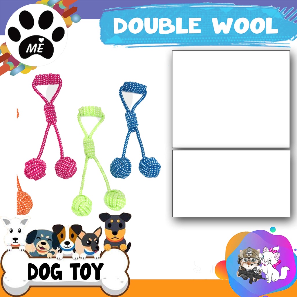Mainan Gigit Anjing &quot;DOUBLE WOOL&quot; Cotton Rope Ball Toys