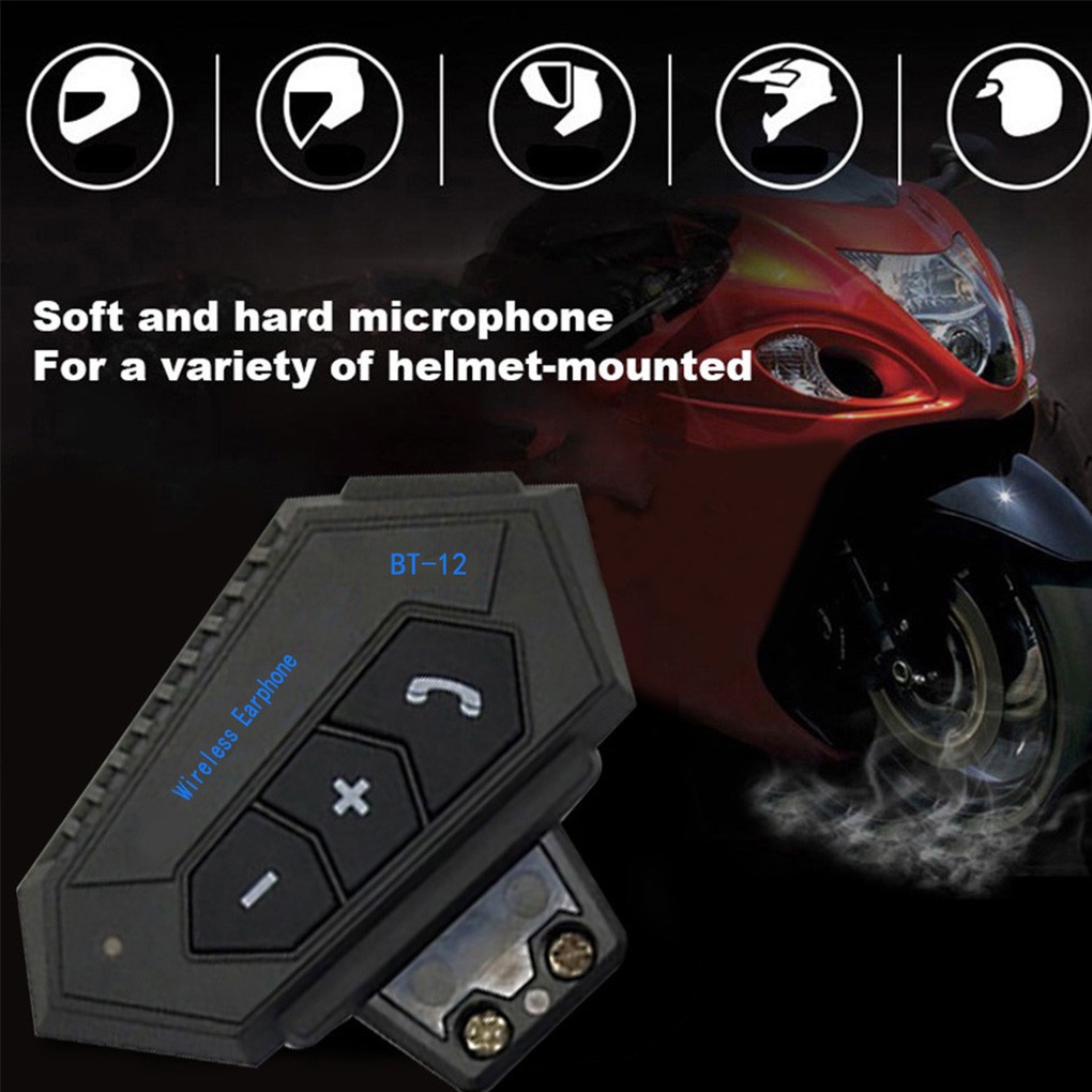 Bluetooth 5.0 Helm Sepeda Motor Headset Sepeda Motor Earphone Nirkabel dengan Mikrofon untuk iPhone iPad Android