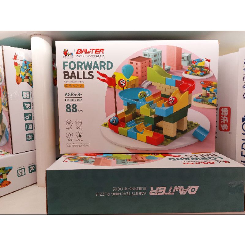 Mainan Edukasi Balok DAWTER Forward Balls Marble Run 88 Pcs - Ukuran Besar
