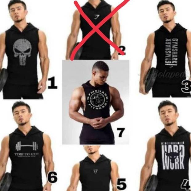 Pakaian Olahraga Pria Jaket Hoodie Sweater Jogging Olahraga Gym Fitness Tanpa Lengan Tanktop