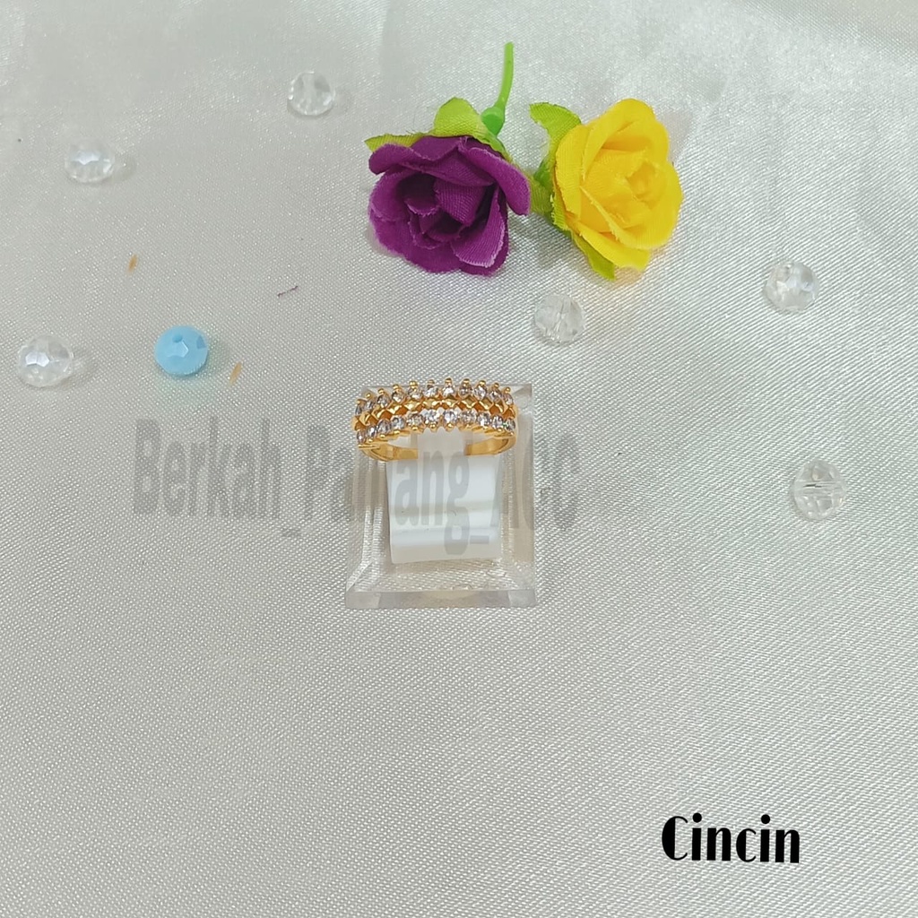 GELANG+CINCIN KOTAK UKIR MINIMALIS KOREA PERHIASAN ANTI KARAT DAN ANTI LUNTUR