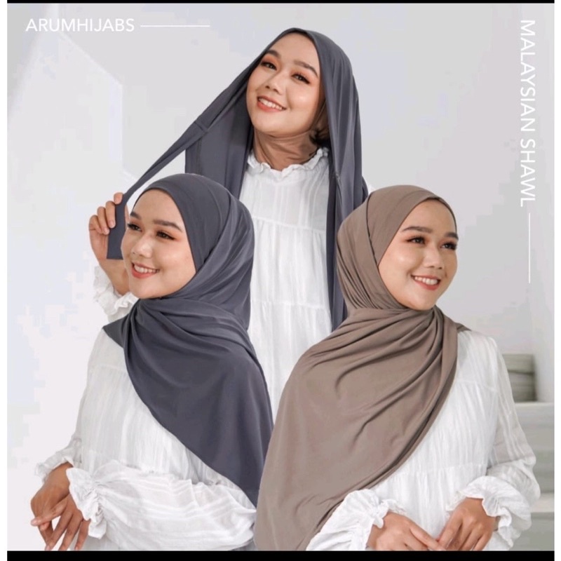 Pasmina Instant Melayu Ceruty Babbydoll ukuran 175 x 75