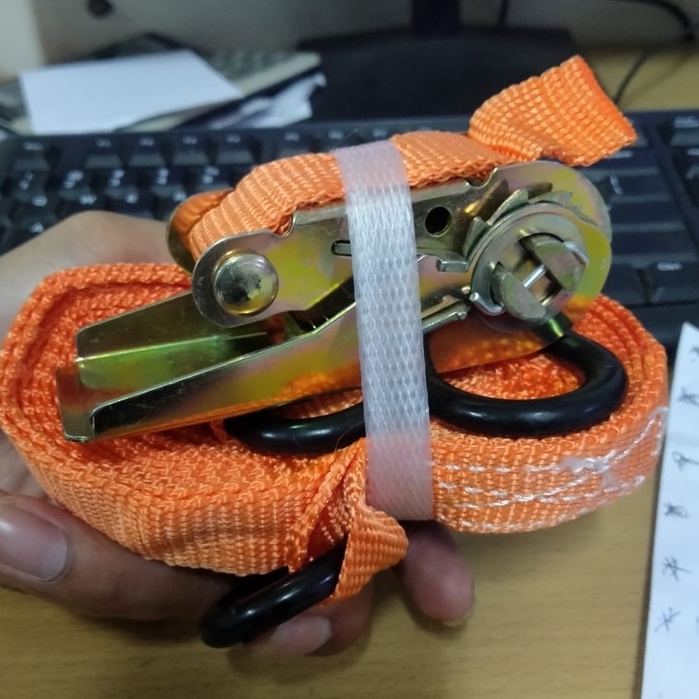 KUALITAS SANGAT KUAT !! Ratchet Tie Down Cargo Lashing Belt 2&quot; x 10M Pengikat Barang ALAT PENGIKAT BARANG RAHCHET TIE DOWN TOMCAT