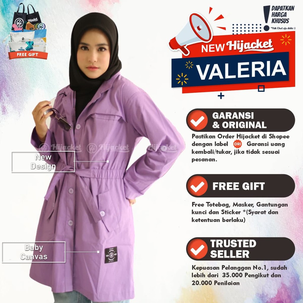 ✔️EXCLUSIVE✔️ Hijacket Valeria Original Jaket Wanita Muslimah Free Goodie Bag & Keychain bisa COD-7
