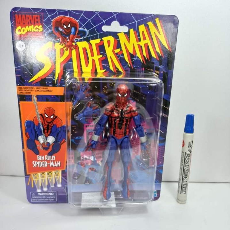 mainan action figure spiderman ben reilly marvel legends retrotinggi sekitar 6 inchartikulasi detail