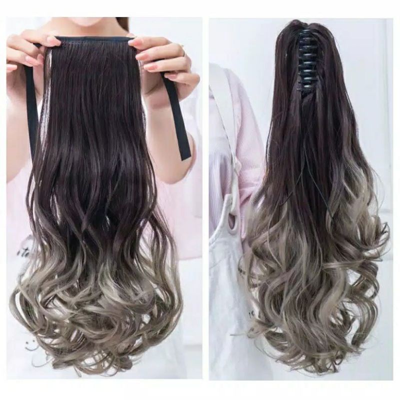 Ponytail Ombre Tali Pita dan Jepit