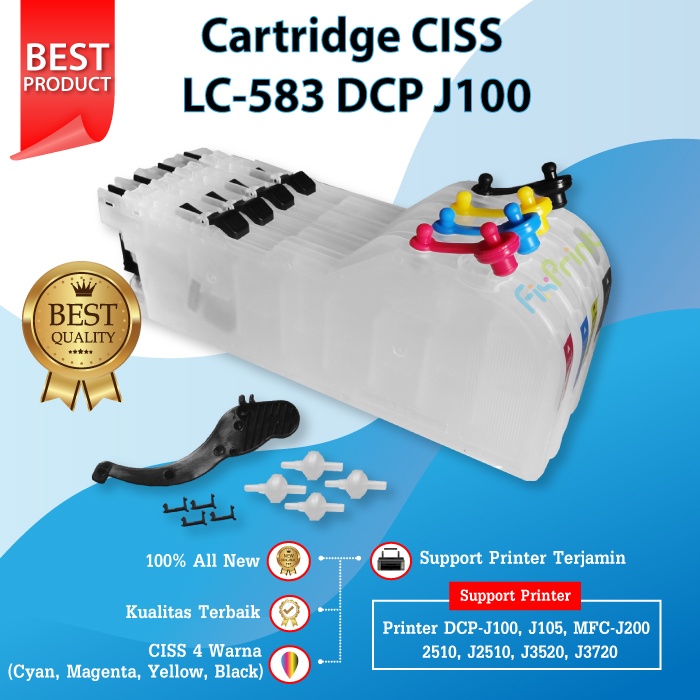 CISS Infus LC583 LC-583 Cartridge Tinta Printer MFC-J3520 J3720 J2510