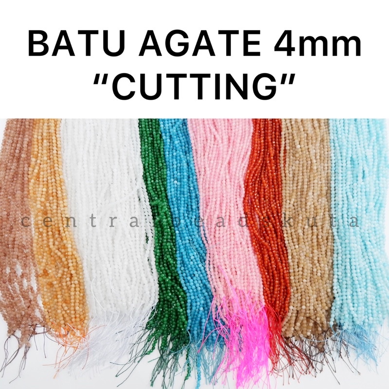(rentengan) BATU AGATE 4mm CUTTING / batu alam
