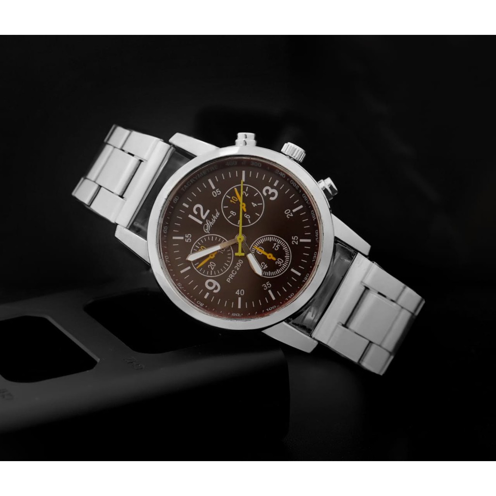 WBS Jam Tangan SHSHD Pria dan Wanita Sport Chrono Rariasi Rantai Geneva Jam Tangan Stainless Steel Jam Tangan Pria Fashion Analog  Grosir  Model Terbaru SH003-COKLAT