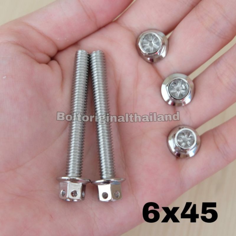 Baut probolt flower silver 6x45 drat 10 panjang 4.5cm heng thailand harga satuan