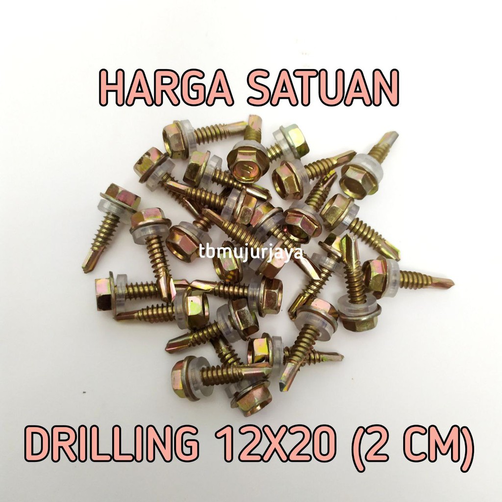 Baut Roofing / Self Drilling Screw / Baut Baja Ringan / Atap Galvalum 12x20 (2 cm) Satuan