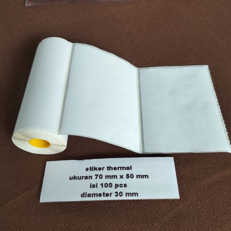 

LABEL STICKER BARCODE THERMAL 70 X 50 - 70X50 MM - 1LINE - ISI : 100 PCS untuk peripage a9 dll
