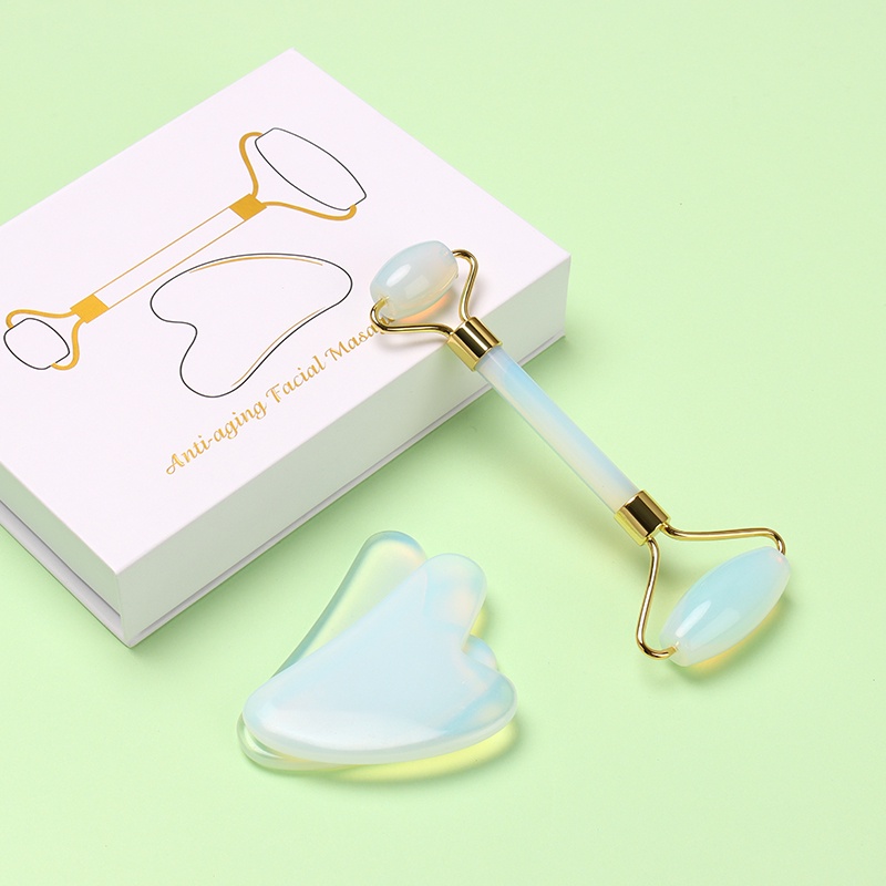 Guasha Wajah - Face Roller Pijat Wajah - Opal Jade