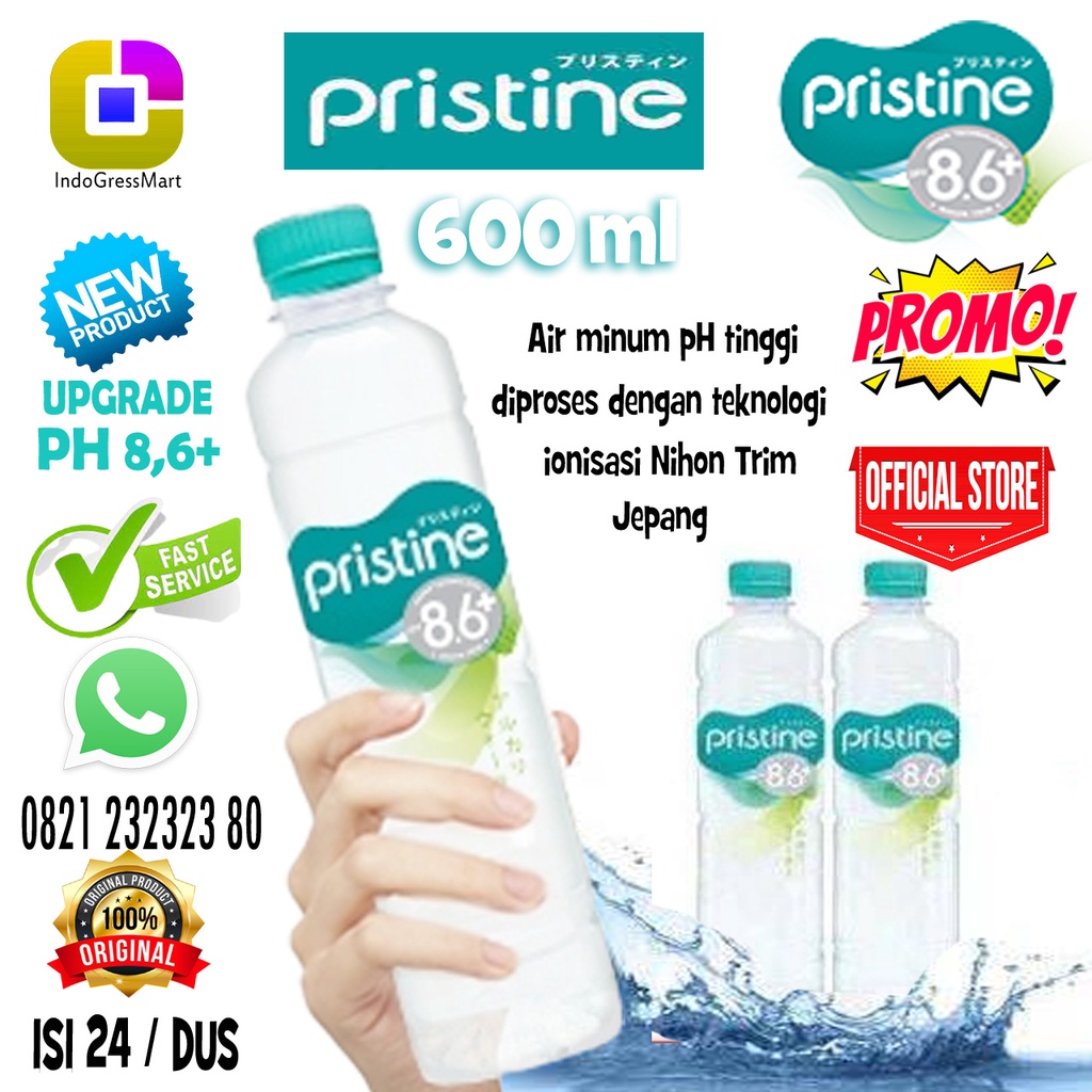 

MINERAL WATER PRISTINE 600 ML PH 8,6+ ISI 24 BTL PER DUS