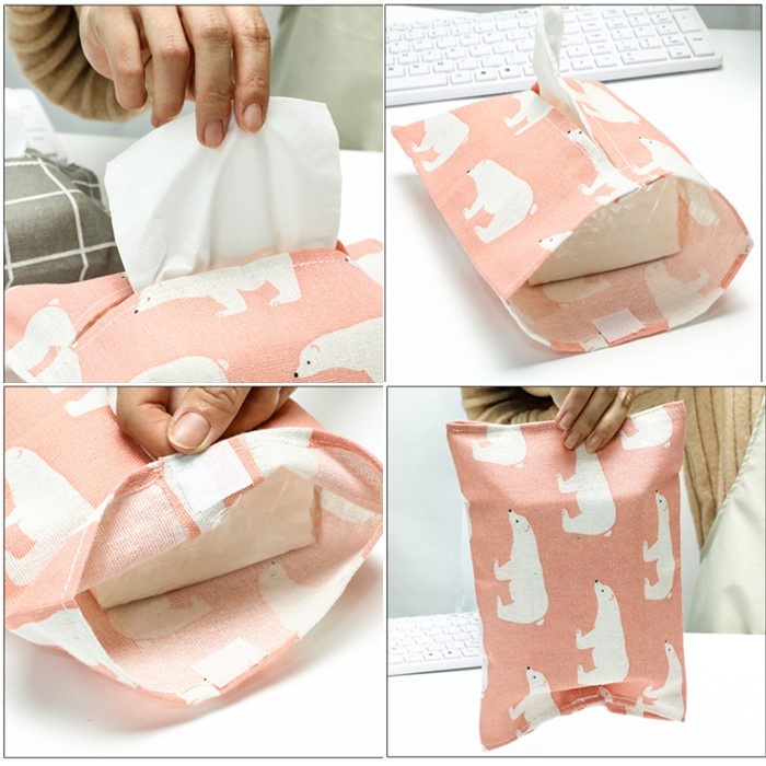 TEMPAT TISSUE BAHAN KANVAS / SARUNG TISSUE BAHAN KANVAS / Kotak Tempat Tisu Kain Motif Lucu Bagus Kanvas Cover Tissue Mobil