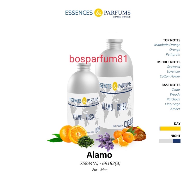 bibit parfum original essences alamo - 500mg segel