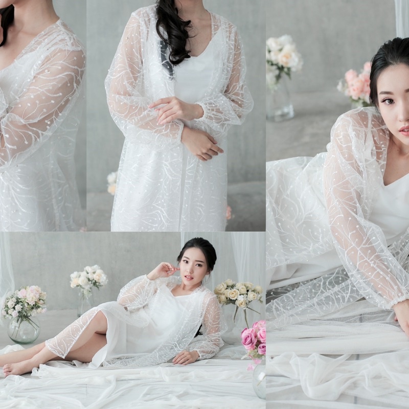𝙏𝙪𝙩𝙪𝙡𝙡𝙚 Charmine Robe Wedding Robe Pengantin Robe Bridal Kimono Bride