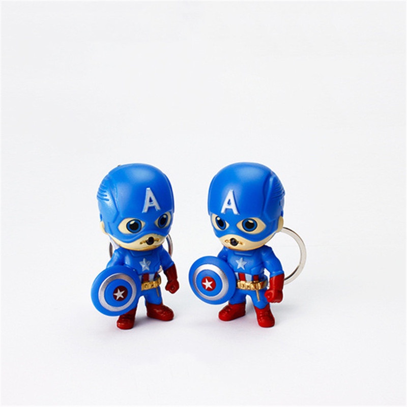 Marvel Gantungan Kunci Action Figure Captain America Dengan Lampu LED + Suara