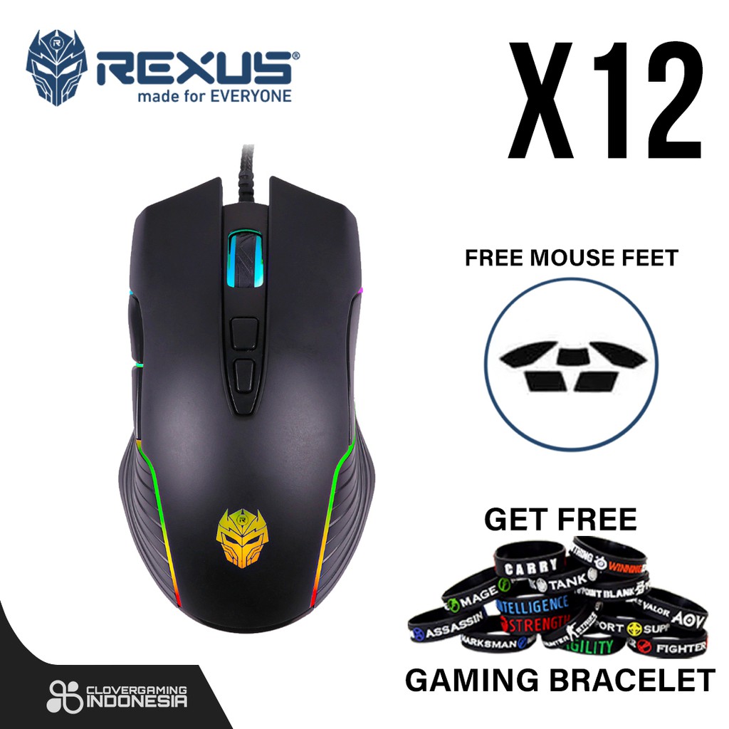  Rexus  Xierra X12 RGB Macro Gaming  Mouse Shopee Indonesia 