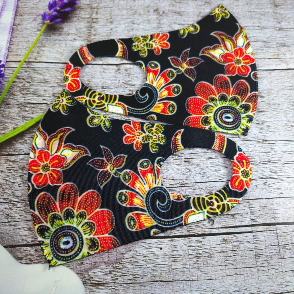 MASKER SCUBA DEWASA CORAK BATIK BUNGA/MASKER SCUBA MURAH