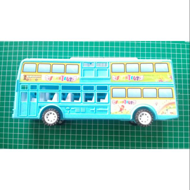 Mobilan Bus / Bis Tingkat Mesin Friksi (25x6x11cm)