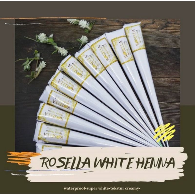 White Henna Rosella/ White Henna Waterproof Awet  Tahan Lama/ White hena premium