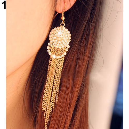 Hu Hu Hu Hu Hu Alat Bantu Pasang Kacamata♡ Anting Gantung Panjang Kait Aksen Berlian Imitasirumbai Untuk Wanitapesta Cocktail