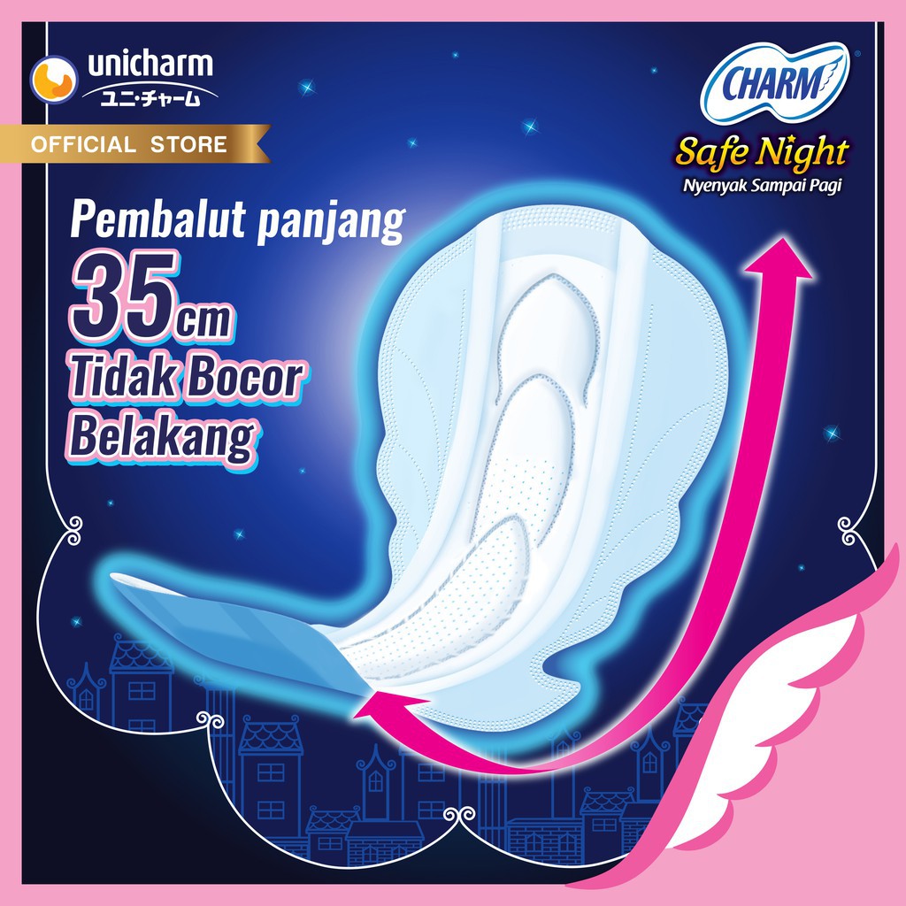 PEMBALUT Wanita Safe Night Butterfly Wing 35 cm Isi 12 CHARM - 35cm 350mm sayap