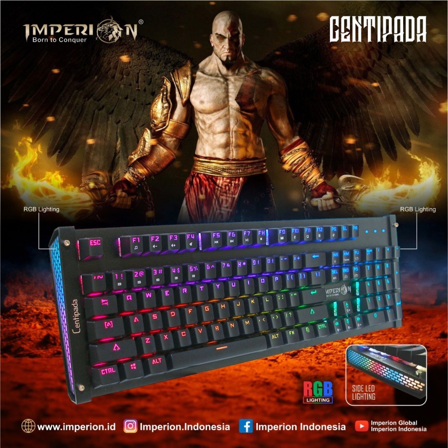 Keyboard Gaming Imperion Centipada KG-C10R Mechanical, RGB