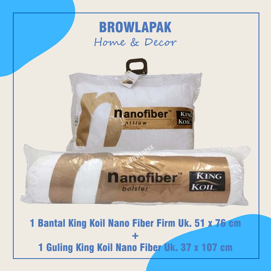 PAKET Bantal King Koil Nano Fiber (Firm/Soft) + Guling ...