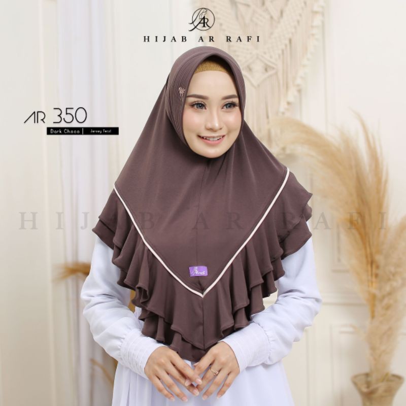 Hijab arrafi AR 350 standar new arrival hijab instan | INAYAHHIJAB-Dark choco.