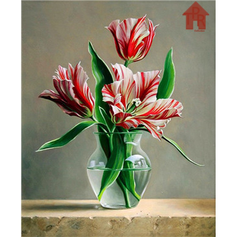 DIY - Set Melukis / painting by number kit - FLOWER 40x50cm. part-2