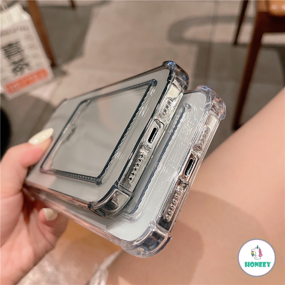 Transparent Credit Card Holder Wallet Phone Case compatible for IPhone 12 Pro 11 Pro Max X XS Max XR 8 7 Plus Card Slot Shockproof Soft TPU Back Cover