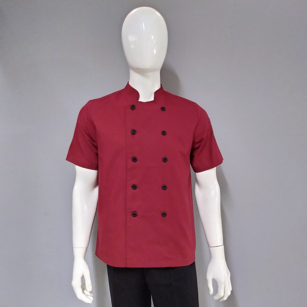 Chef Wear Baju Koki SS Pls Marun