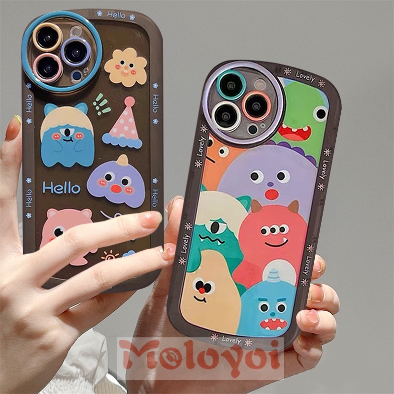 Soft Case TPU Motif Kartun Monster Untuk iPhone 11 7 8 13 12 11 Pro MAX 6 6s 7 8 Plus XR XS MAX X SE 2020