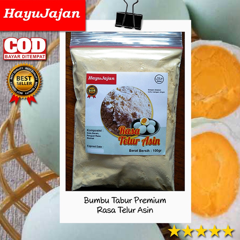 

BUMBU TABUR PREMIUM RASA TELUR ASIN / BUMBU KERIPIK, JAMUR CRISPY, TAHU WALIK, CIMOL, TELUR GULUNG, POP CORN, BAKSO, / KEMASAN 100 gr /