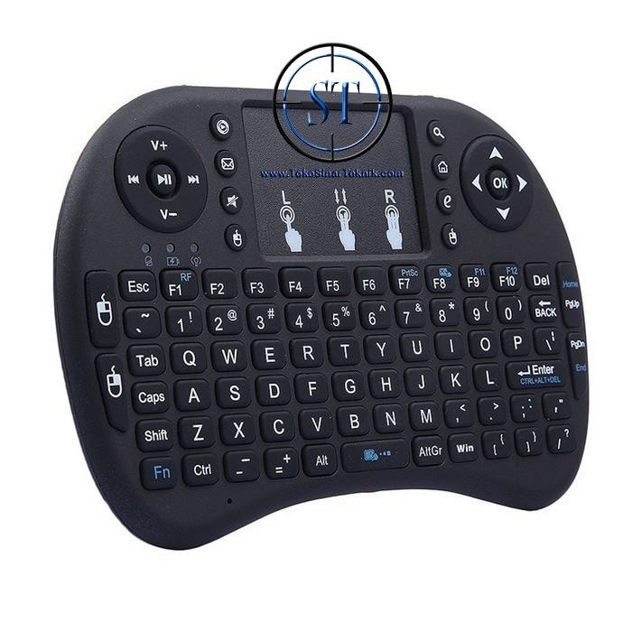 Aksesoris Gadget Keyboard Wireless Mini 2.4G dengan i8 Touchpad untuk KODI Android Smart TV Box PC