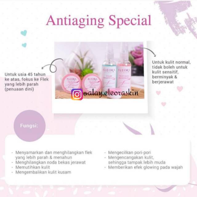 ELEORA ANTI AGING SPESIAL - flek hitam - flek bekas jerawat - warna kulit tidak merata - kusam