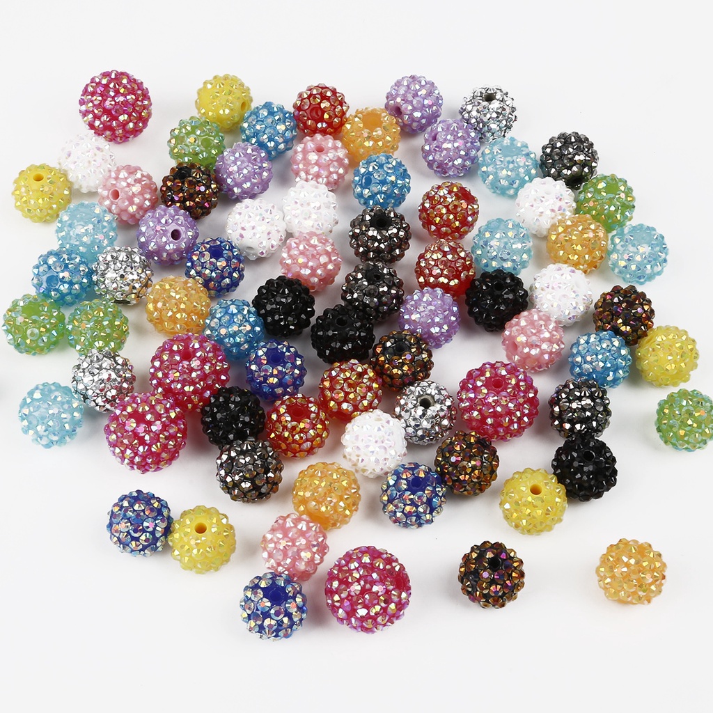 10 pcs AB Warna Manik-manik-Manik-manik Berlian Imitasi-Bling Beads-Resin Berlian Imitasi Beads Untuk Wanita Gelang Kalung Untuk Aksesoris Pembuatan Perhiasan Liontin DIY